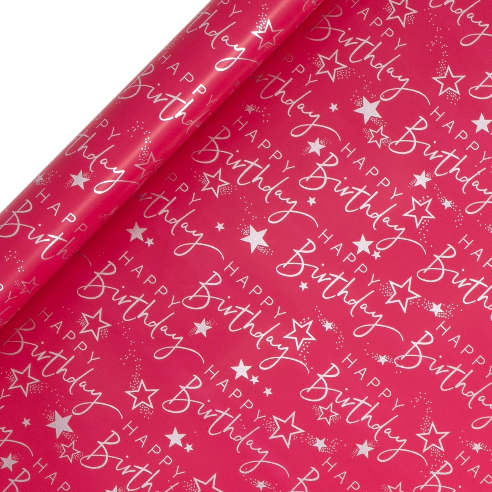 Roll Wrap (4M): Bday Script Pink