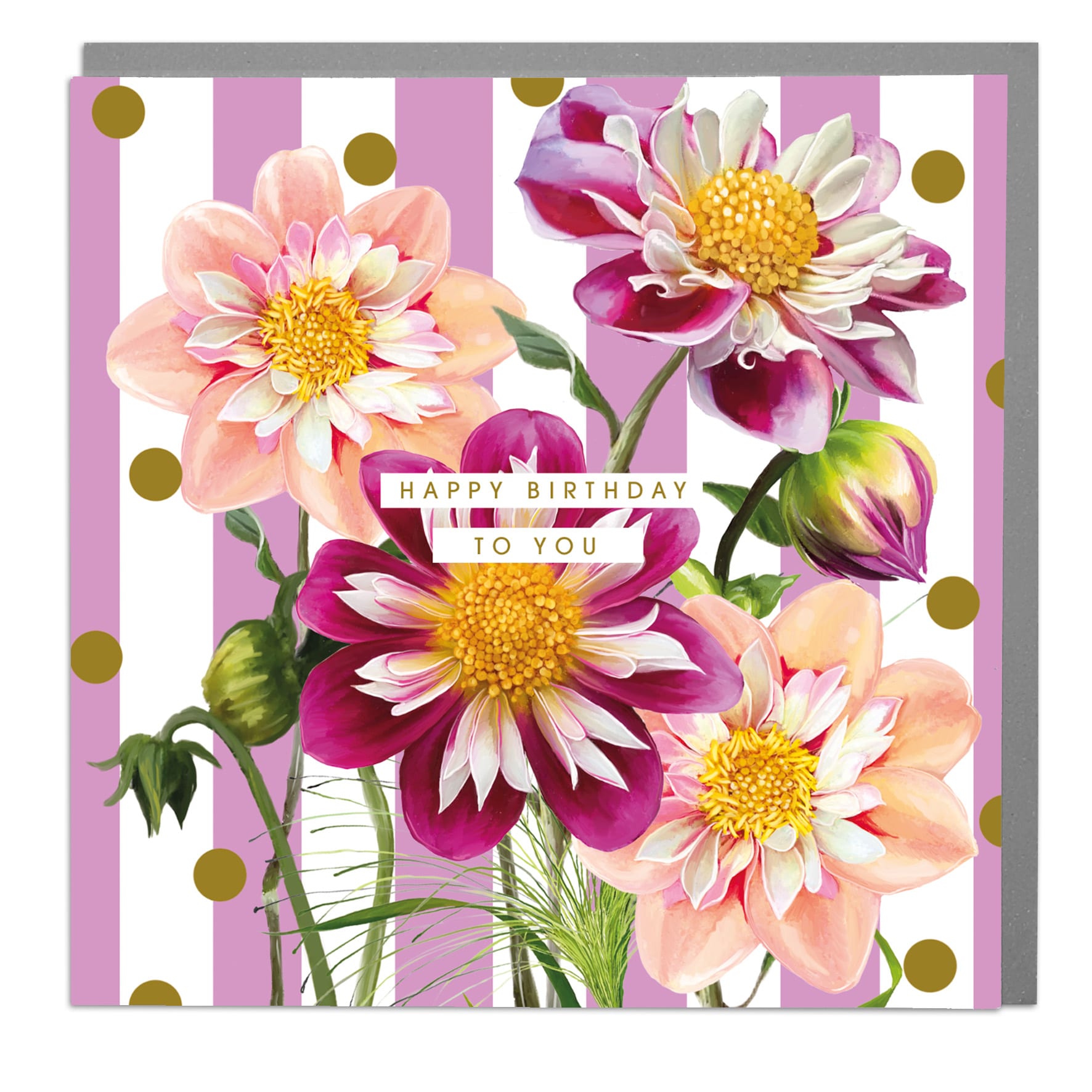 Dahlia Beach: Happy Birthday To You  Lilac Stripes