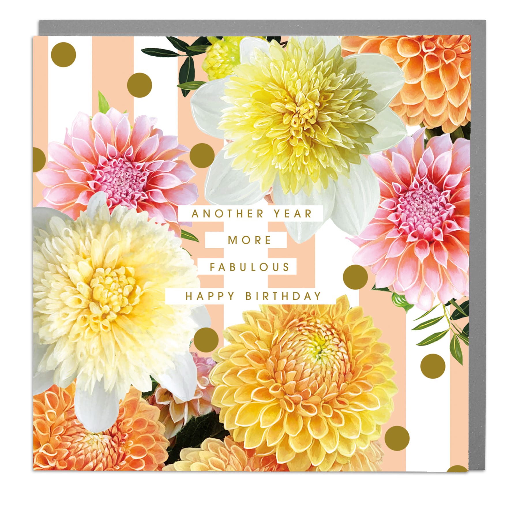 Dahlia Beach: Another Year More Fab Hbd  Peach Stripes