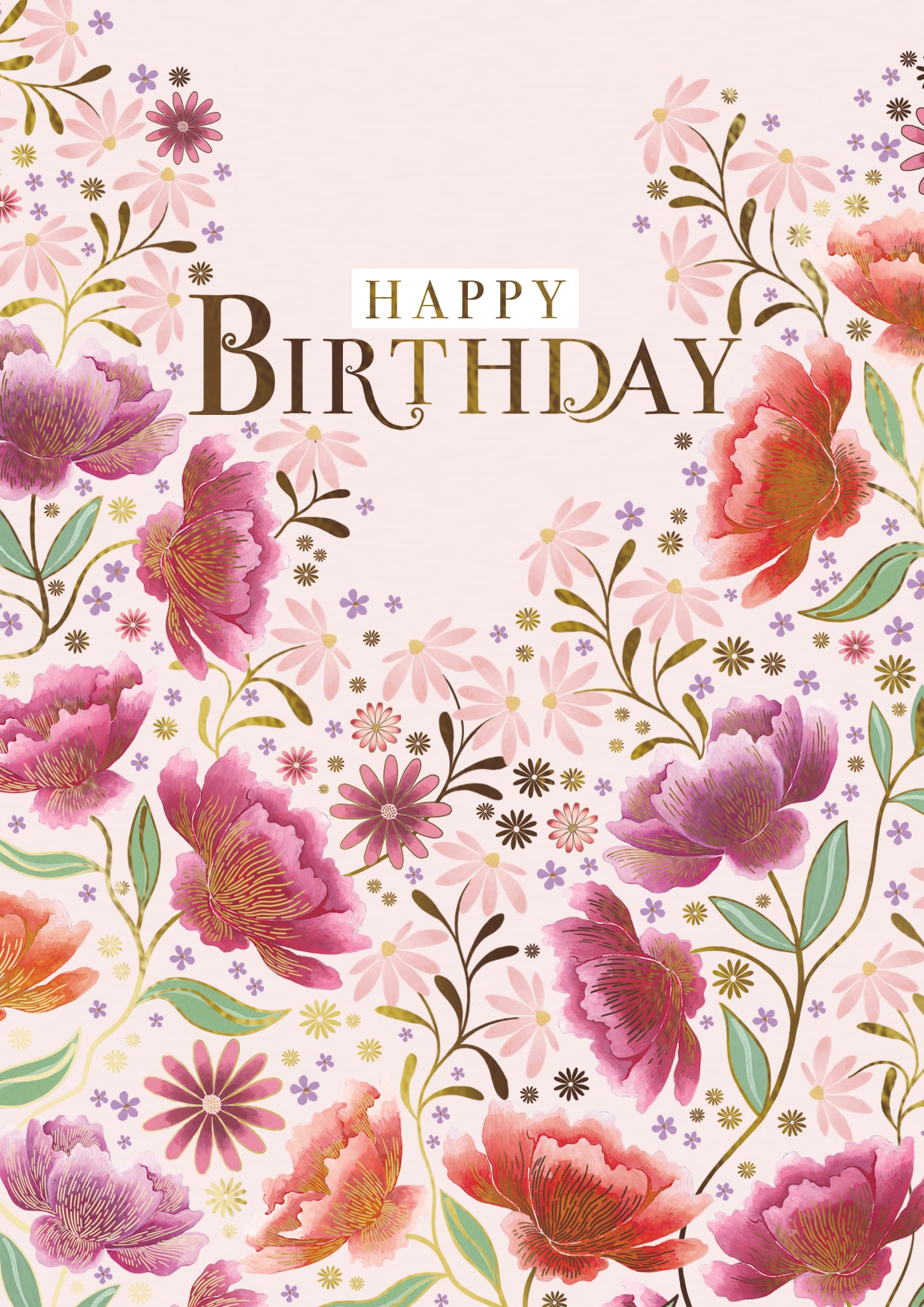 Opia: Peonies And Daisies On Pink Ground