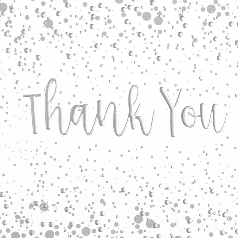 Thank You Notecards: Silver Dots